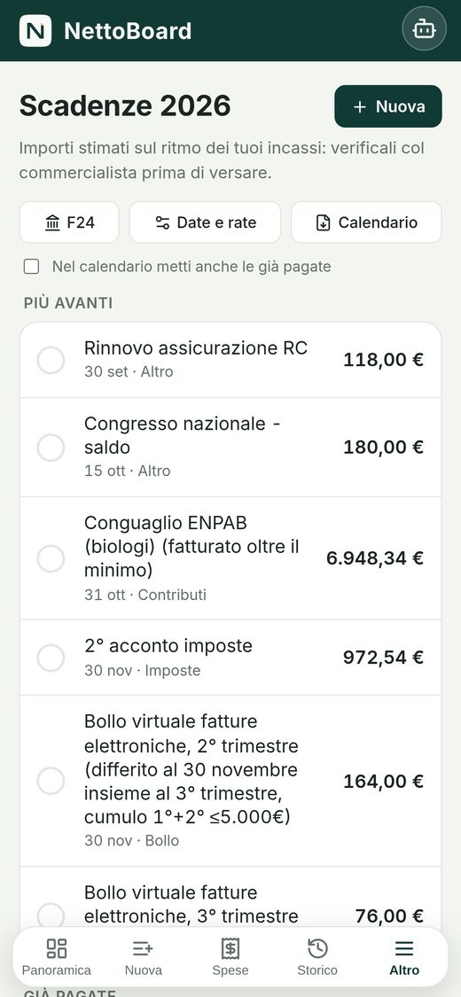 Scadenze sul telefono